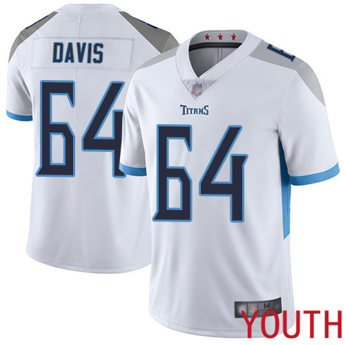 Tennessee Titans Limited White Youth Nate Davis Road Jersey NFL Football #64 Vapor Untouchable